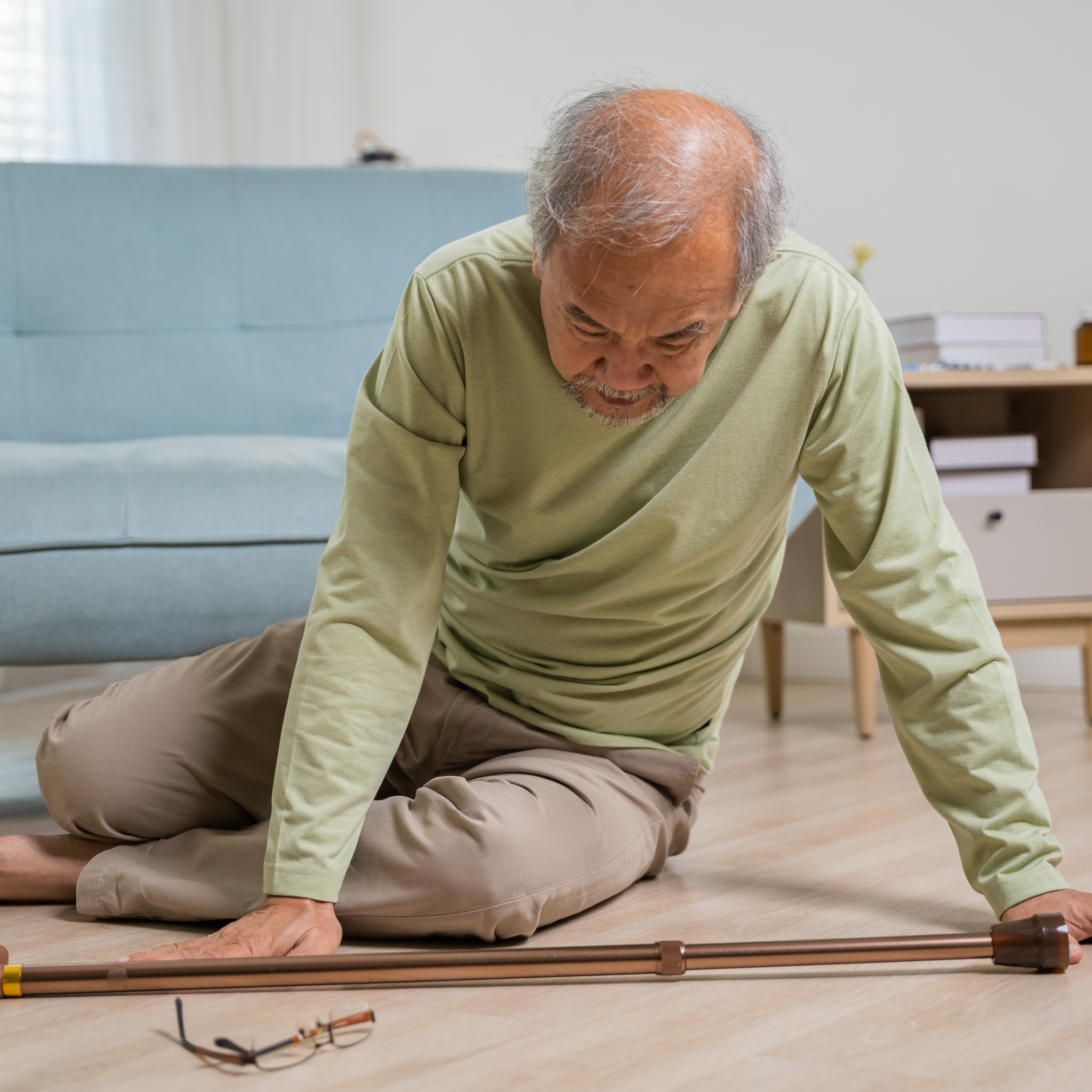 High fall risk in the elderly. Preventing complications from falls such as fractures